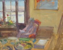 From the Studio of Fred Cuming. Tony R. Smith, oil on board, 'Sitting room in winter', gallery label