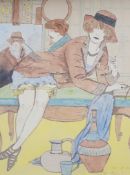 From the Studio of Fred Cuming. 20th century school, pair of watercolours, Art Deco ladies, each