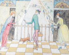 From the Studio of Fred Cuming. Millicent George (Exh.1912-13), watercolour cartoon, ‘The Broad &