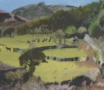 From the Studio of Fred Cuming. Sally ?, watercolour, Cornish landscape, signed lower right, 11.5