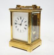 A late 19th century French repeating carriage clock, with Richard movement, in travelling case