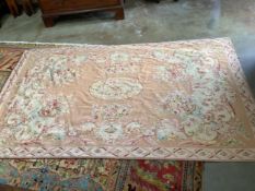An Aubusson style tapestry rug, approx. 220 x 140cm. Condition - good