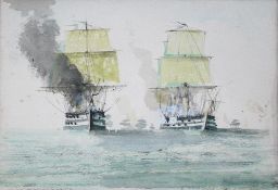 From the Studio of Fred Cuming. watercolour, ‘Really Bloody Good’, Battle of Cape St Vincent,