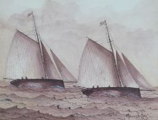 From the Studio of Fred Cuming. Late 19th/early 20th century naïve School, sanguine watercolour, '