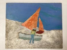 From the Studio of Fred Cuming. Modern British, Impasto oil on board, abstract composition, Man with
