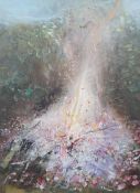 From the Studio of Fred Cuming. Terence Pilcher (20th. C), contemporary oil on board, ‘Bonfire’,