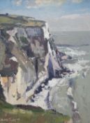 From the Studio of Fred Cuming. Karl Terry, contemporary oil on board, ‘Longden Cliffs’, signed,