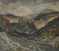 From the Studio of Fred Cuming. George Graham (1881-1949), watercolour, Mountainous landscape,