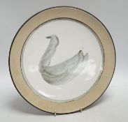 From the Studio of Fred Cuming. Wally Cole, Rye pottery dish, signed to underside, 29cm diameter.