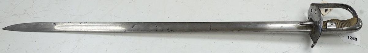 A 1796 heavy cavalry trooper’s sword, regulation blade stamped Dawes, with inspector’s mark, spear