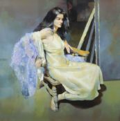 § § Robert Lenkiewicz (1941-2002), silkscreen, 'Ester seated by R.O. Lenkiewicz', signed in pencil