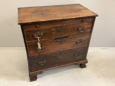 A small George III and later mahogany chest with brushing slide, width 79cm, depth 44cm, height