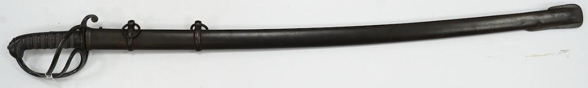 An 1821 pattern Light Dragoon officer’s undress sword, blade faintly etched with presentation