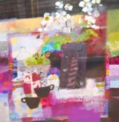 Emma S Davis RSW (Scottish, b.1975), contemporary mixed media, still life, ‘Treats’, signed, 49 x