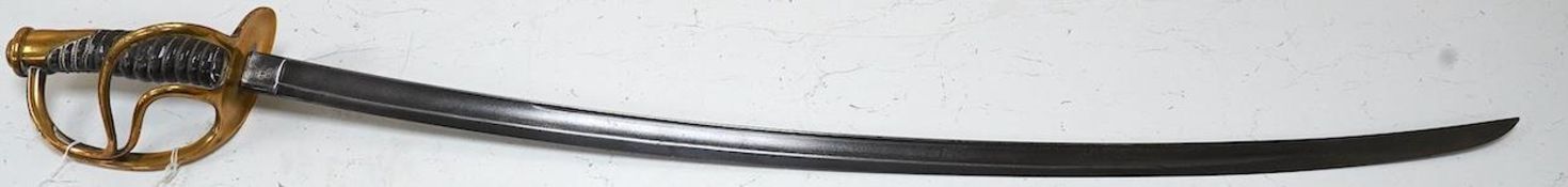 An 1865 American cavalry trooper’s sword, marked ‘US 1865 AGM’ made by C. Roby, Chelmsford