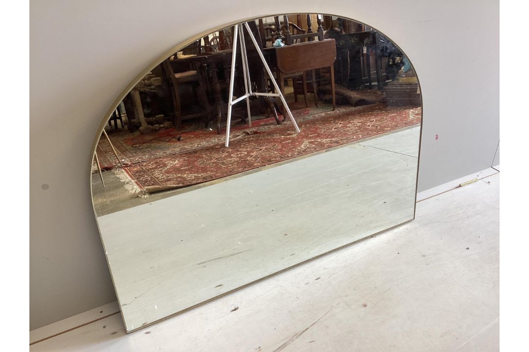 A new Made.Com gilt framed overmantel mirror, width 111cm, height 82cm. Condition - excellent