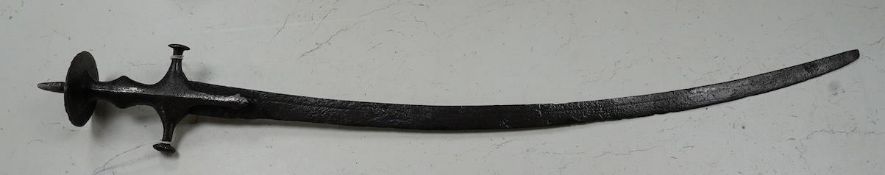 An Indian sword Tulwar, blade 68.5cm. Condition - poor, heavily pitted * Due to new safety