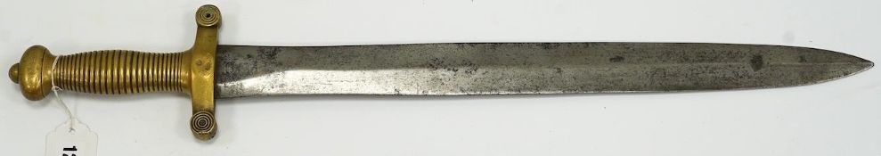 A French gladius regulation blade stamped; ‘Talabot, Paris’, regulation brass hilt, blade 48cm.