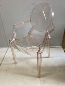 Philippe Starck for Kartell, a Louis ghost chair, width 54cm, depth 50cm, height 90cm. Condition -