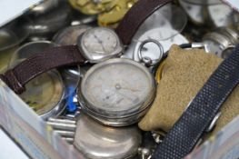 A late Victorian silver open face pocket watch and a quantity of other assorted wrist and pocket
