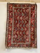 A Shirvan red ground rug, 156 x 107cm. Condition - good