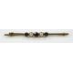 An Edwardian 15ct, three stone sapphire and two stone split pearl set bar brooch, 64mm, gross weight - Image 1 of 2