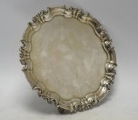 A George V silver waiter, William Hutton & Sons Ltd, Sheffield, 1915, 21cm, 10.7oz. Condition - fair