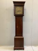 George Smith, Beaminster, a George III oak eight day longcase clock, height 199cm. Condition - fair
