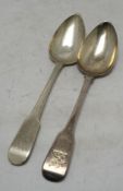 A George IV Scottish provincial silver fiddle pattern table spoon by Robert Keay I, Perth, circa