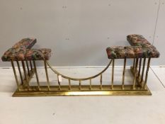 A Victorian style brass club fender, width 159cm (140cm internally), depth 60cm, height 54cm.