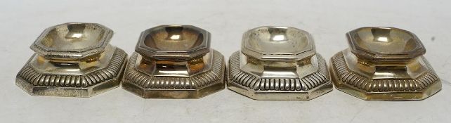 A set of three late Victorian Brittania standard silver trencher salts, Arthur Carter? London, 1894,