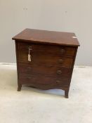 A small 19th century mahogany chest of two drawers, (adapted), width 63cm, depth 48cm, height