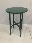 An early 20th century Thonet style circular painted occasional table, diameter 54cm, height 78cm.