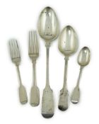 A large quantity of assorted mainly 19th century and later silver and white metal flatware,