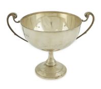 A George V silver two handled pedestal trophy cup, by Martin, Hall & Co Ltd, Birmingham, 1925,
