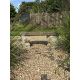 Two reconstituted stone benches, one curved, width 110cm, height 40cm, the other straight, width - Image 3 of 6