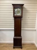 Street & Pyke of Bridgwater. A George III oak and mahogany eight day longcase clock, height 195cm.
