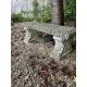 Two reconstituted stone benches, one curved, width 110cm, height 40cm, the other straight, width - Image 2 of 6