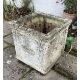A pair of square reconstituted stone planters, height 50cm, width 50cm. planting removed, - Image 3 of 3