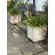 A pair of square reconstituted stone planters, height 50cm, width 50cm. planting removed, - Image 1 of 3