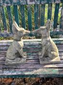 A collection of assorted garden ornaments including reconstituted busts, figures and animals, two