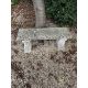 Two reconstituted stone benches, one curved, width 110cm, height 40cm, the other straight, width - Image 6 of 6