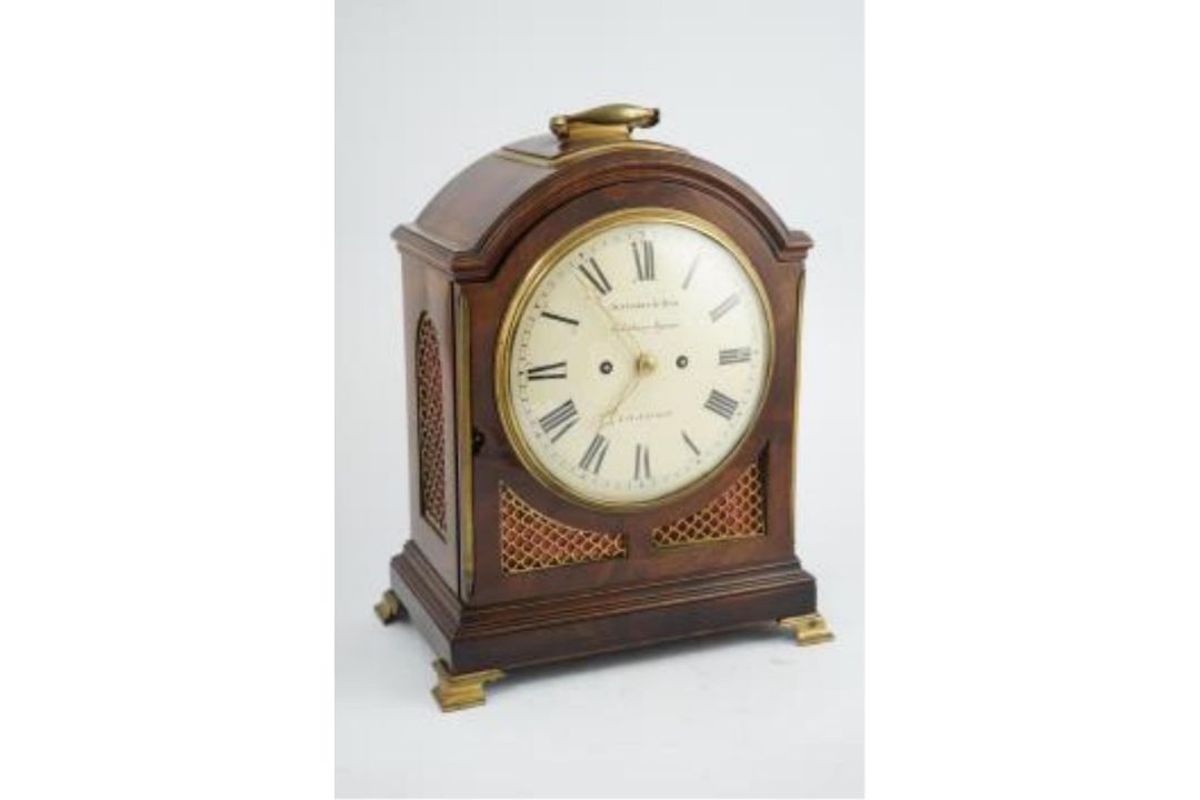 Jefferys & Ham, Salisbury Square, London. A George III eight day repeating bracket clock in arched - Image 2 of 6