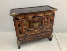 A Japanese or Korean persimmon wood (?) Tansu chest of drawers, width 98cm, depth 45cm, height 88cm.