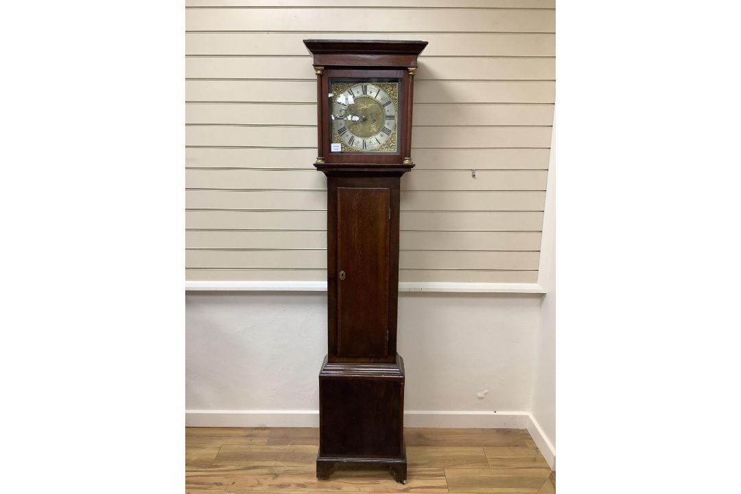 Street & Pyke of Bridgwater. A George III oak and mahogany eight day longcase clock, height 195cm. - Image 1 of 5