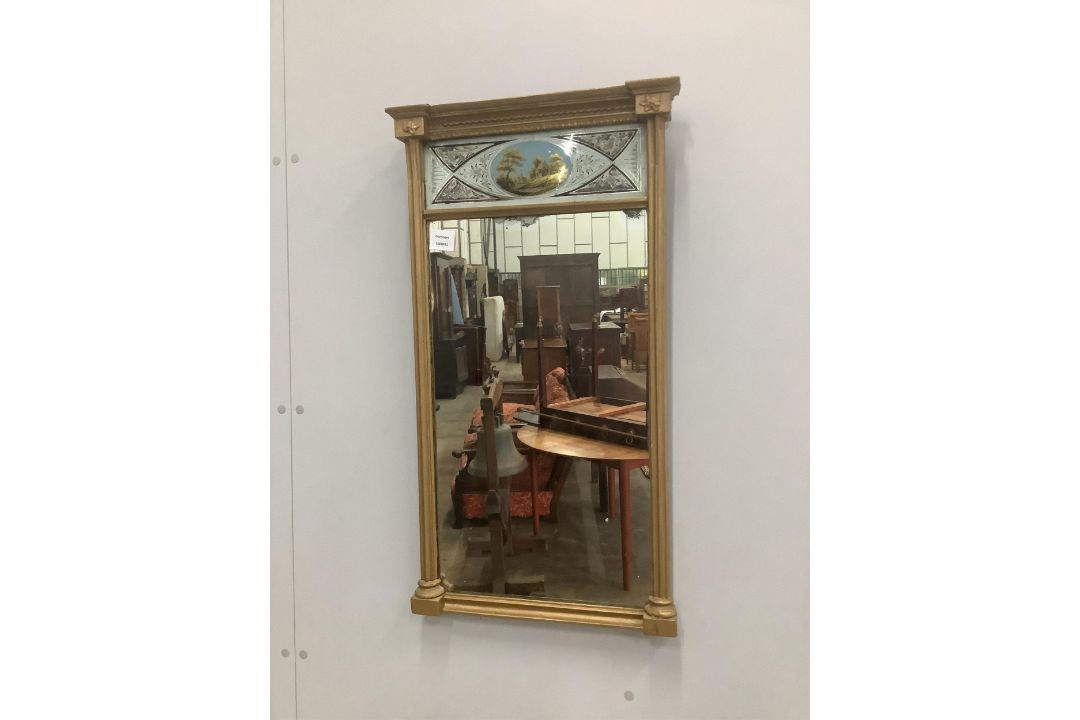 A Regency giltwood and composition pier glass, width 44cm, height 80cm. Condition - fair - Image 2 of 3