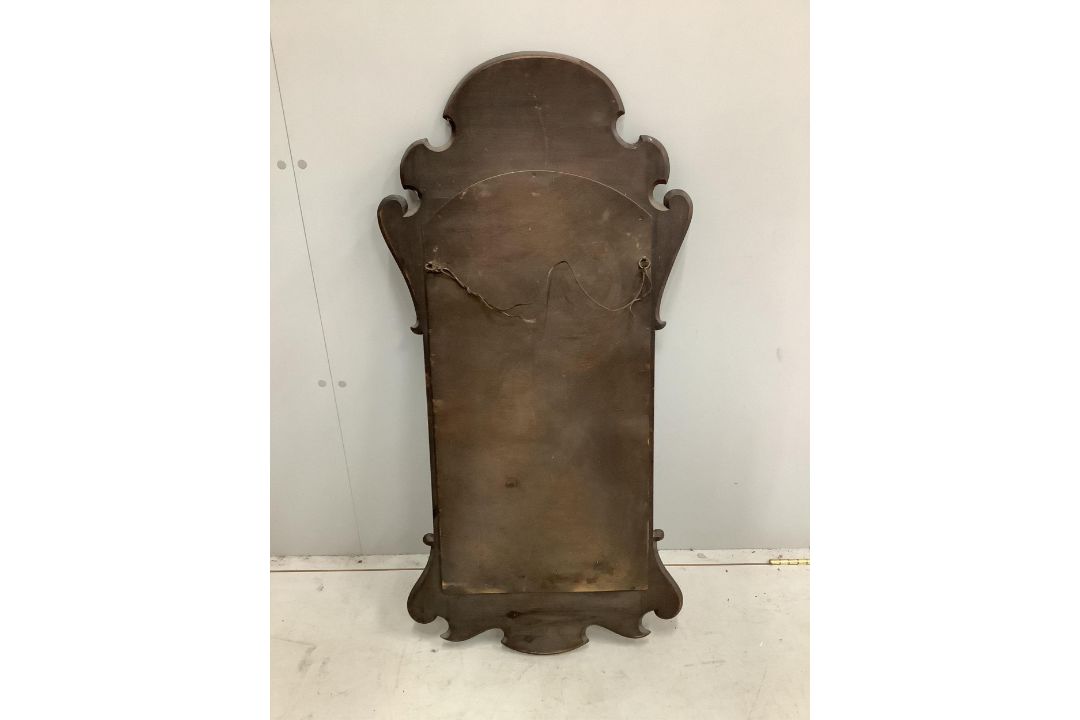 A George I style walnut fret framed wall mirror, width 55cm, height 113cm. Condition - fair to good - Image 2 of 2