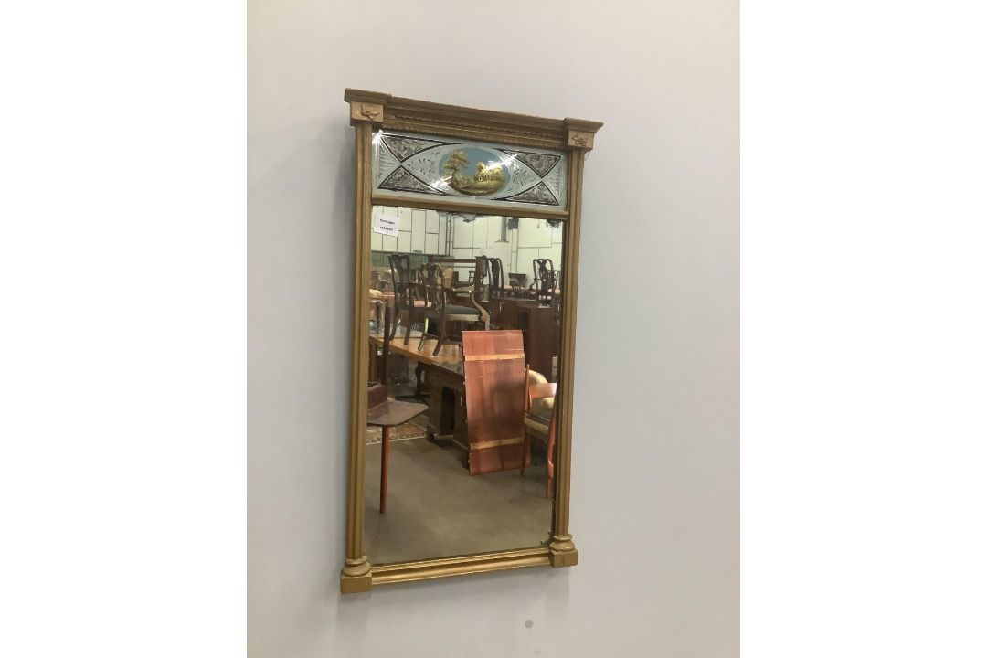 A Regency giltwood and composition pier glass, width 44cm, height 80cm. Condition - fair - Image 1 of 3