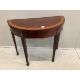 An Edwardian inlaid mahogany demi lune card table, width 91cm, height 73cm. Condition - top - Image 1 of 2