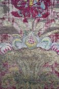 Three late 17th / early 18th century Italian velvet and brocade panels, the velvet panel embroidered